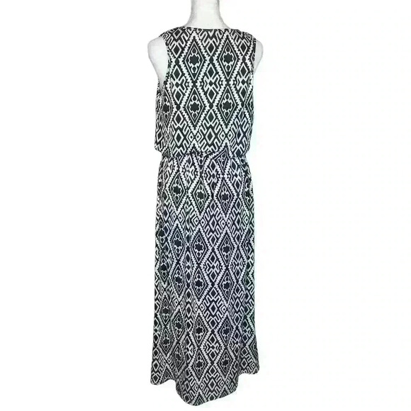 Meetu magic women's black and white geometric maxi dress size small - Picture 2 of 7